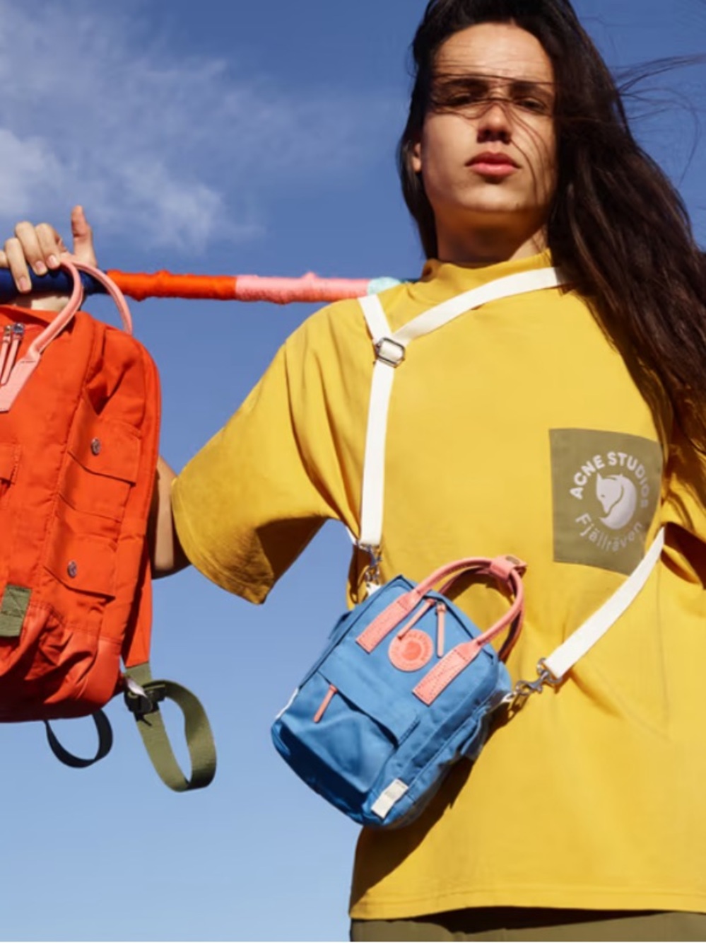 Fjallraven Kanken Mini Backpack in Blue with Pink Trim - Picture 6 of 6